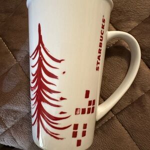 Starbucks Festive Red and White Mug A-34